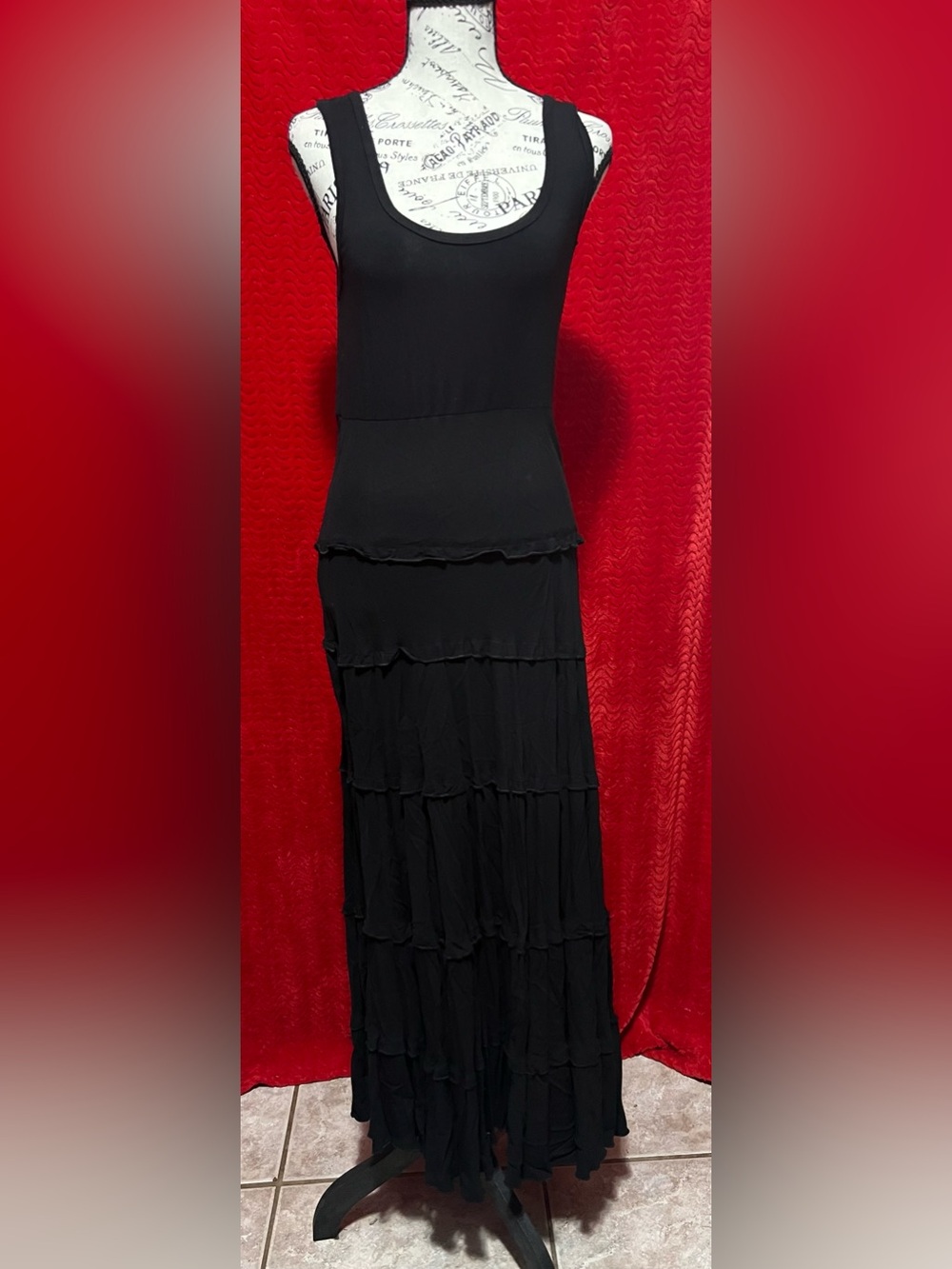 Karen Kane Black Tiered Maxi Dress